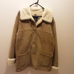 Dennis Basso Tan Jacket with Cream Collar